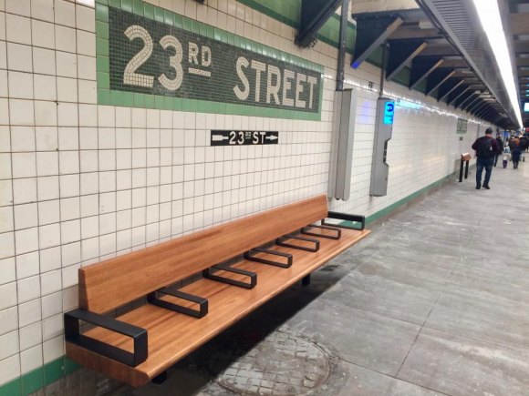 Good news, F Train riders: 23rd Street Station reopens, and it's nifty The old benches were as tired as these are fresh and designed for comfort.
